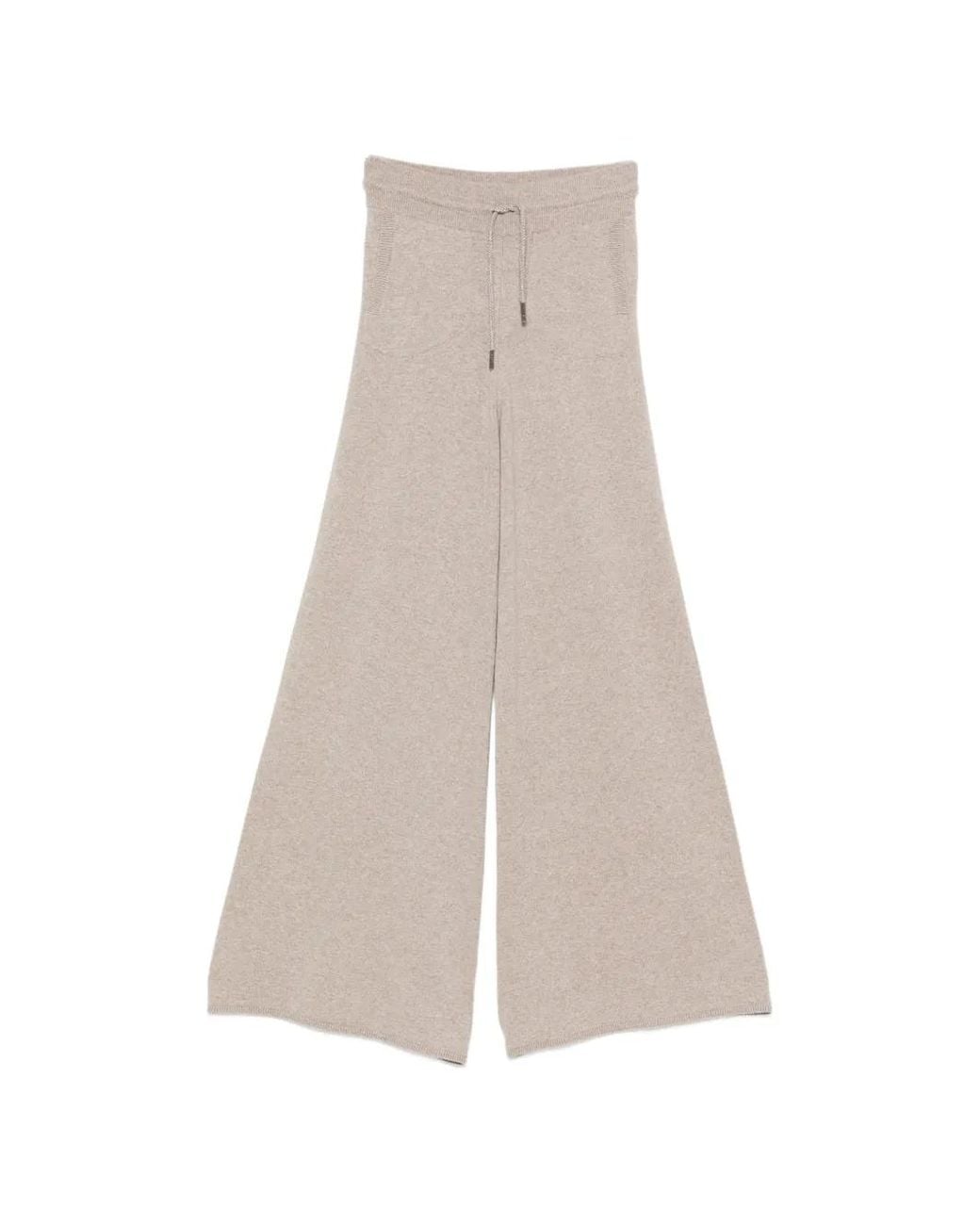 Panicale Natural Drawstring Palazzo Pants