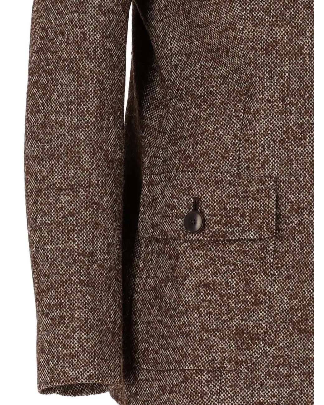 Latorre Brown Patch-Pocket Single-Breasted Jacket