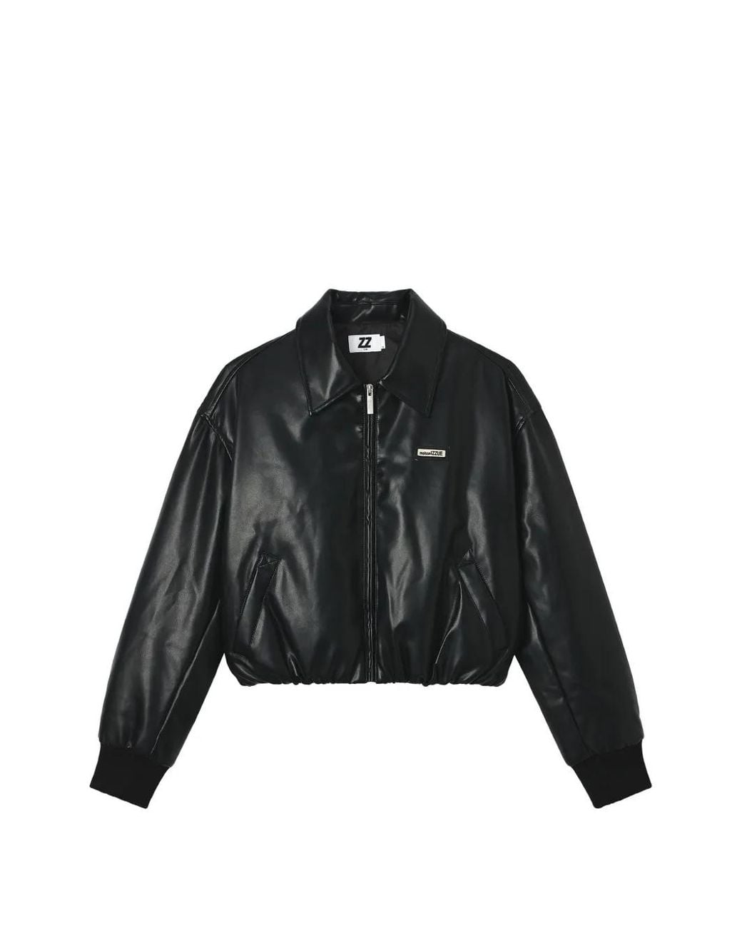 Izzue Black Logo-Patch Zip-Up Jacket