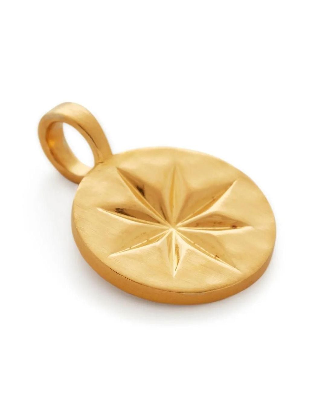 Monica Vinader Metallic Guiding Star Round Pendant