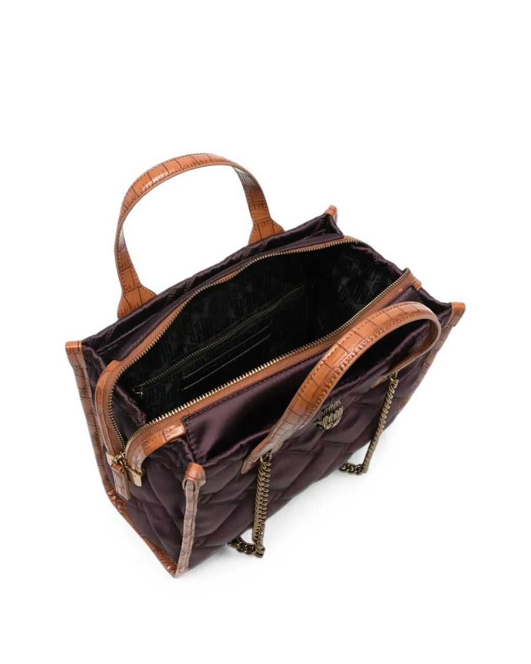Kurt Geiger Purple Hoxton Quilted Eagle-Plaque Tote Bag