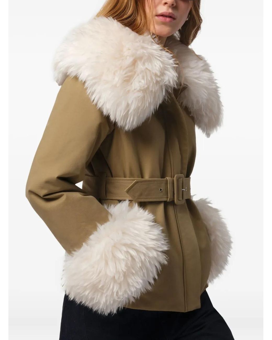 Chaqueta Parker Con Cinturón Apparis de color Natural