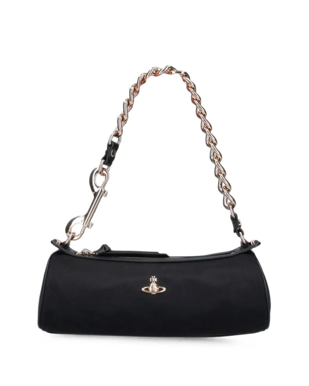Vivienne Westwood Black Orb-Plaque Chain-Link Shoulder Bag