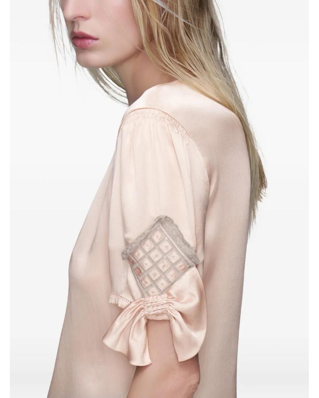 Maison Margiela White Tie-Sleeve Top