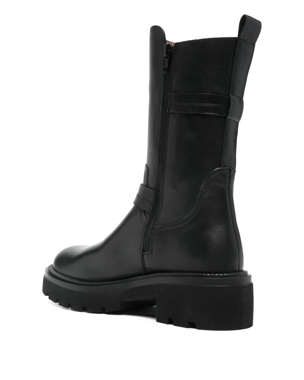 Albano Black Buckle-Strap Boots
