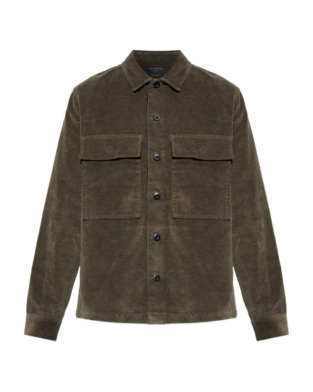 AllSaints Green Hawker Pocket Shirt for men
