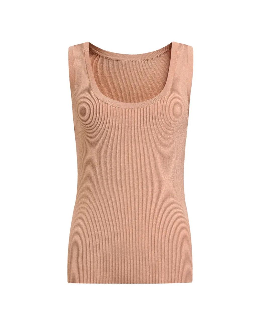 12 STOREEZ Brown Ribbed Tank Top