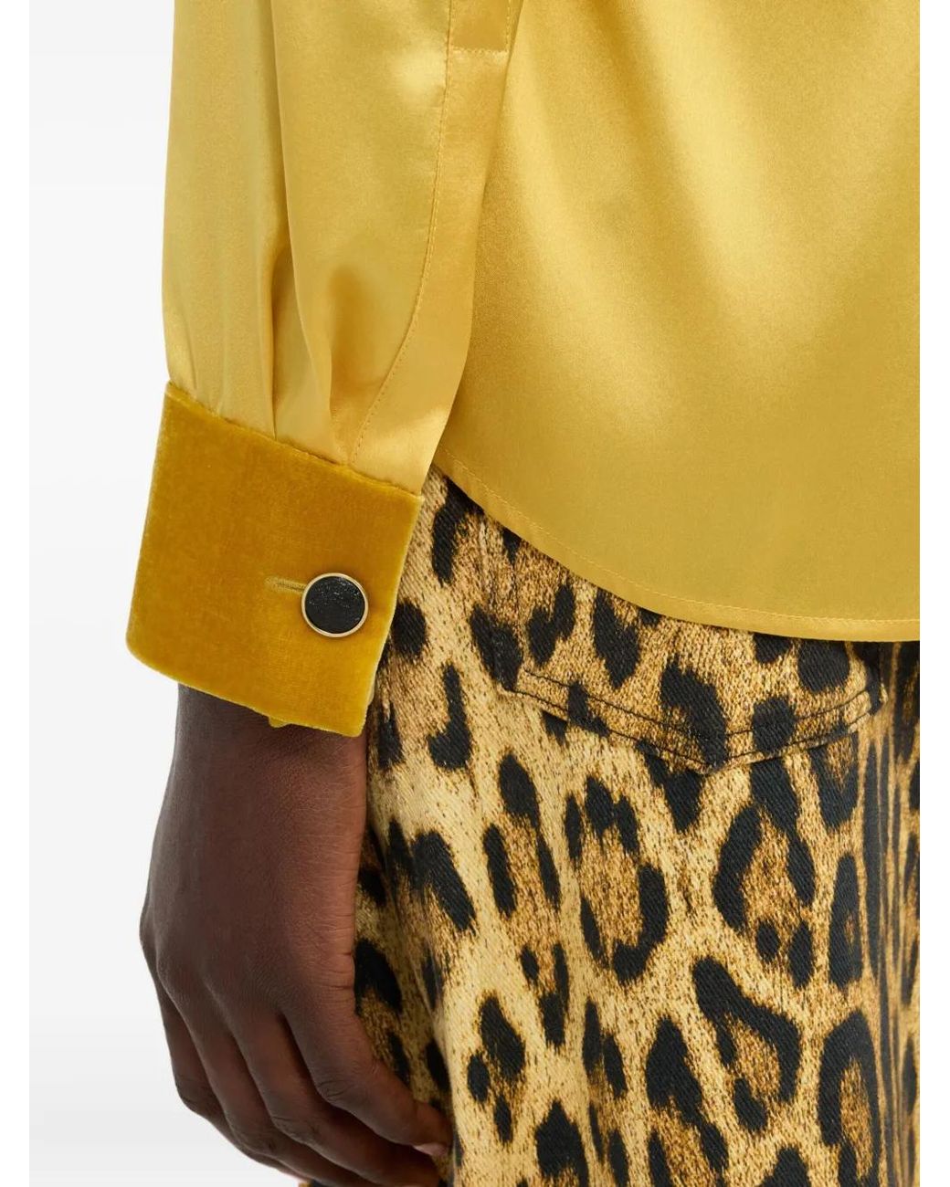 Camicia Con Inserti di Roberto Cavalli in Yellow
