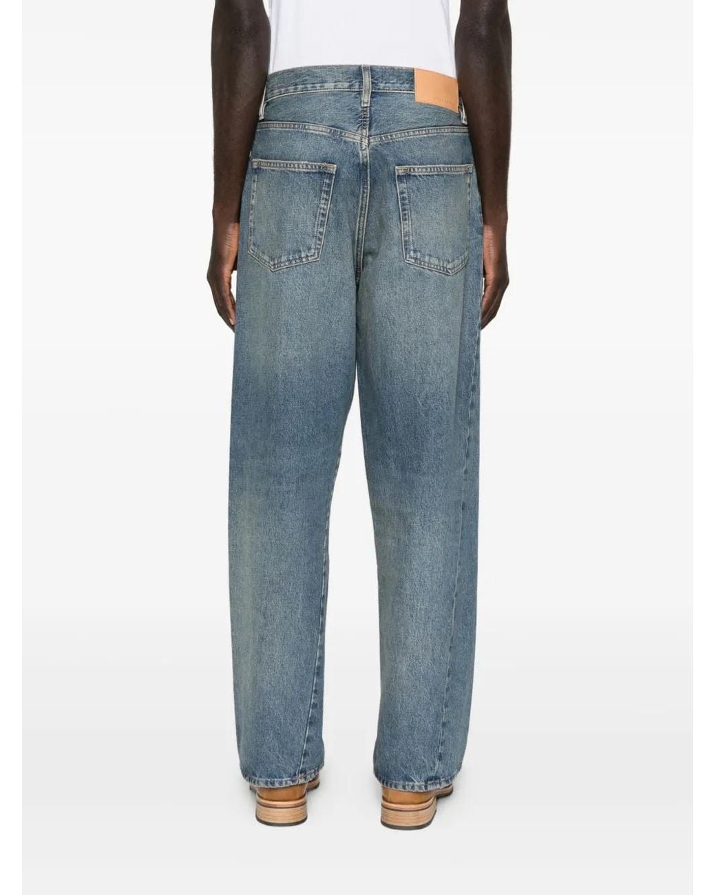sunflower Blue Wide-Leg Twisted Jeans for men