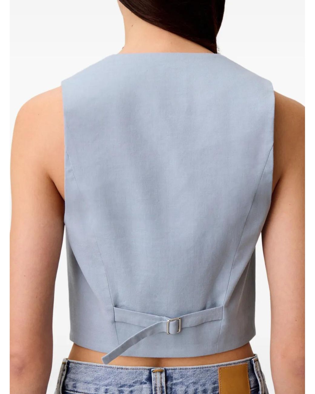 Claudie Pierlot Blue Tailored Linen Jacket