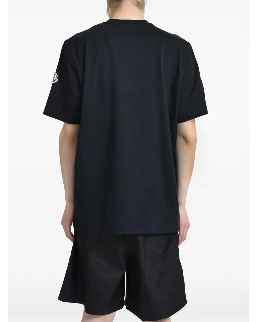 Moncler Black Monogram-Print T-Shirt for men