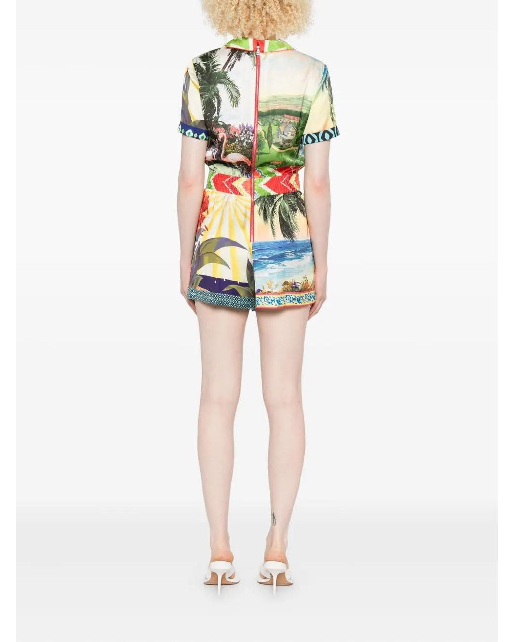 Tuta Intera Leighton Con Design Patchwork di Alice + Olivia in Green