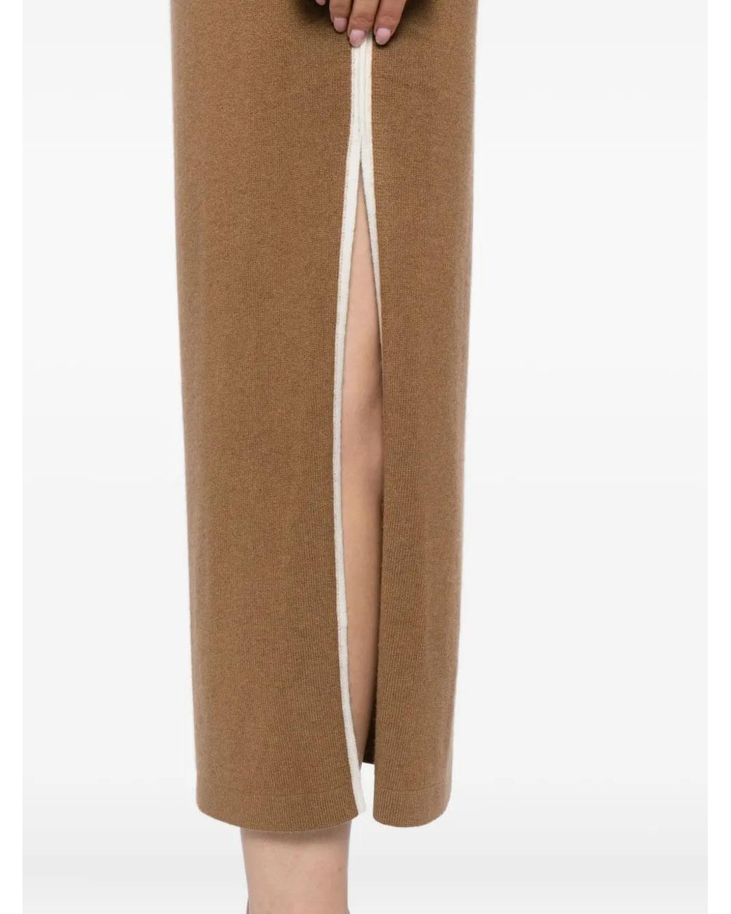 CUDDLEUP Gebreide Maxi-Rok in het Brown