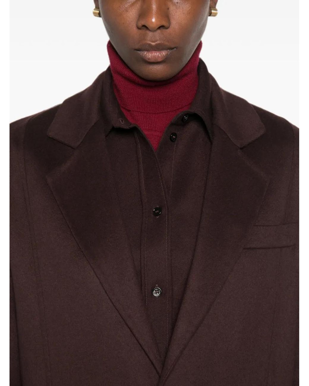Victoria Beckham Purple Tailored Single-Breasted Coat