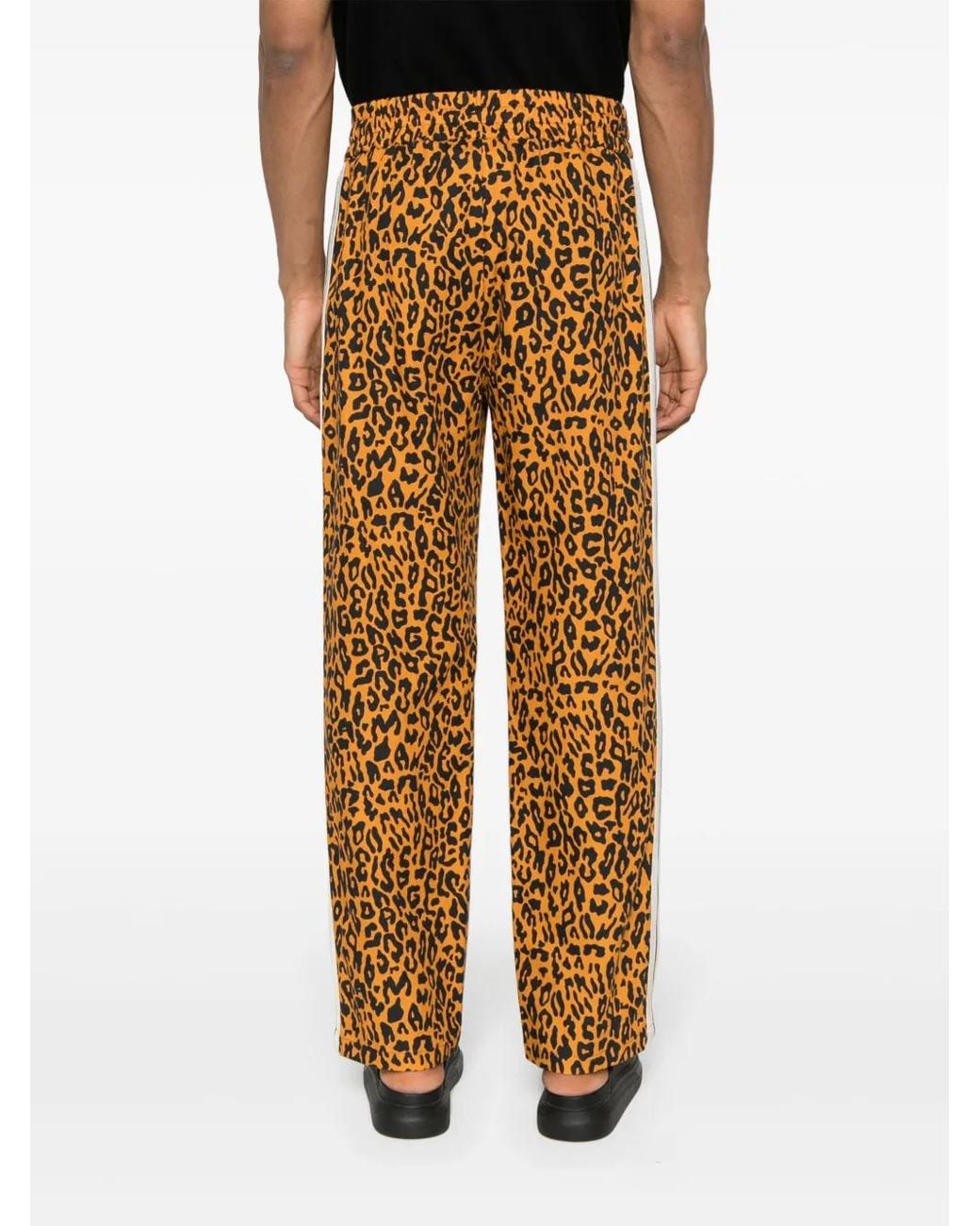 Palm Angels Orange Pantalon De Jogging À Imprimé Guépard for men