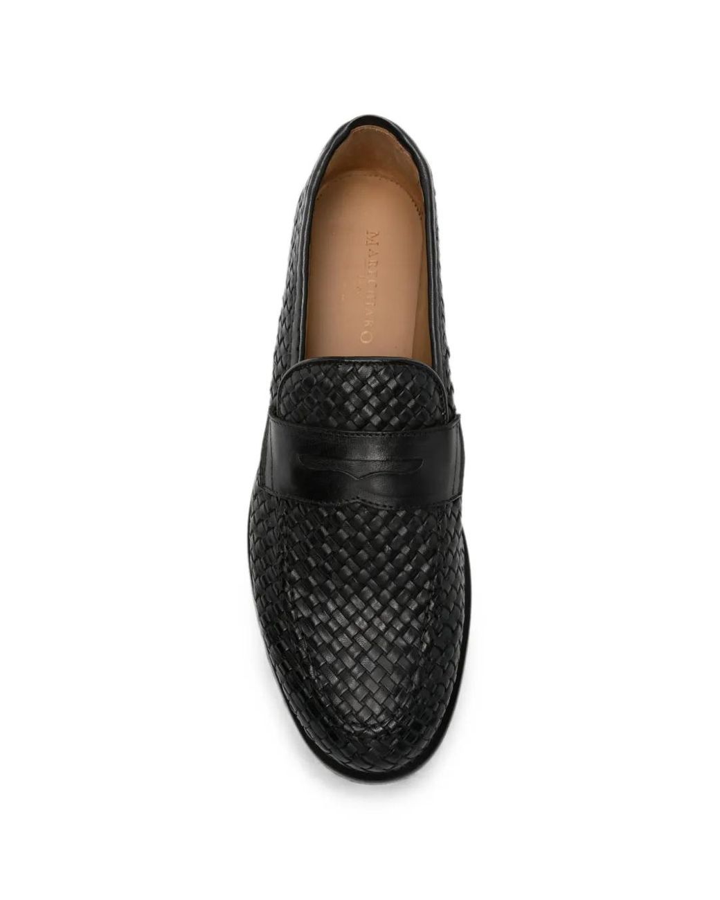 Marechiaro 1962 Black Mocassins En Cuir À Design Tressé for men