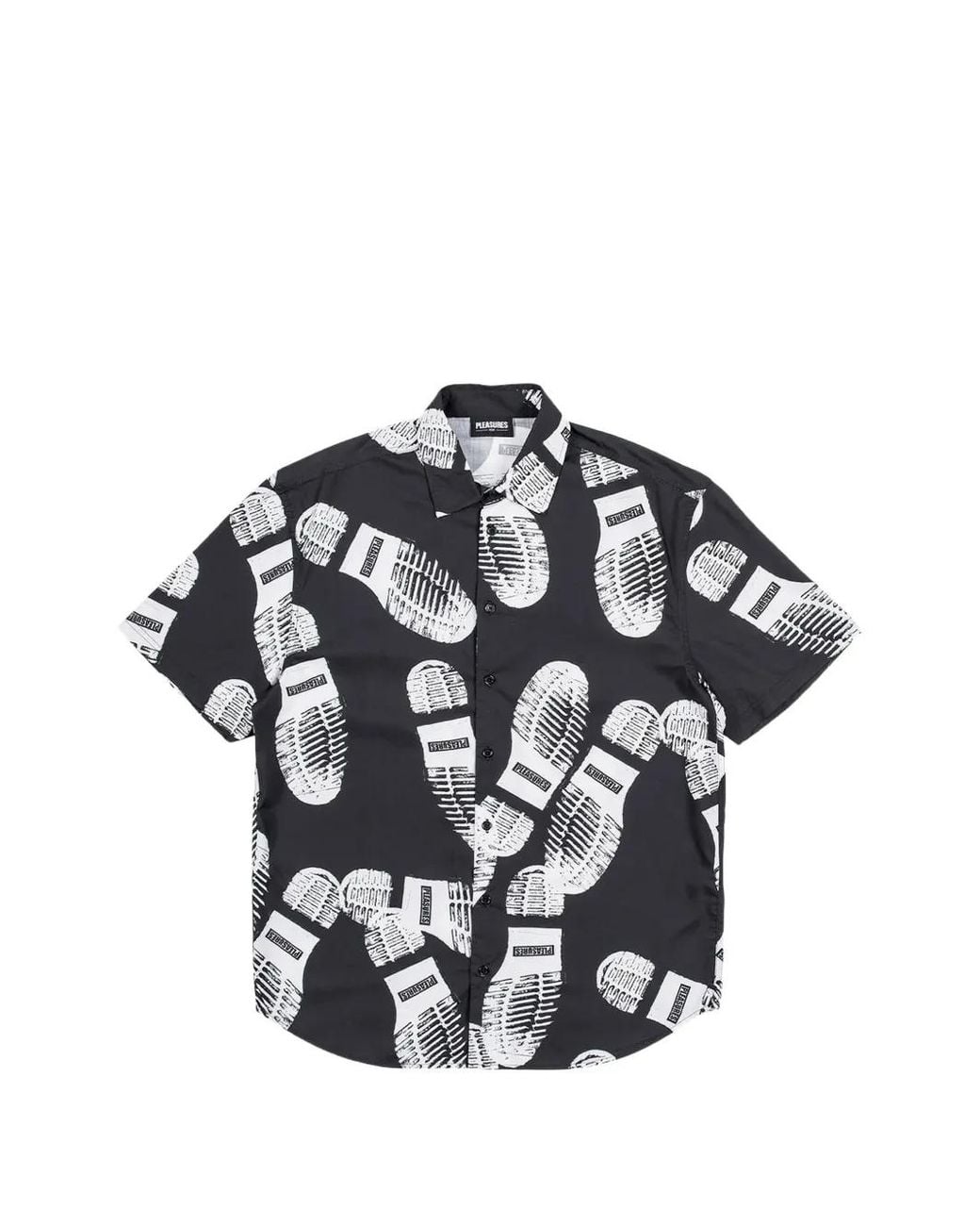 Pleasures Gray Imprint Short-Sleeve Shirt for men