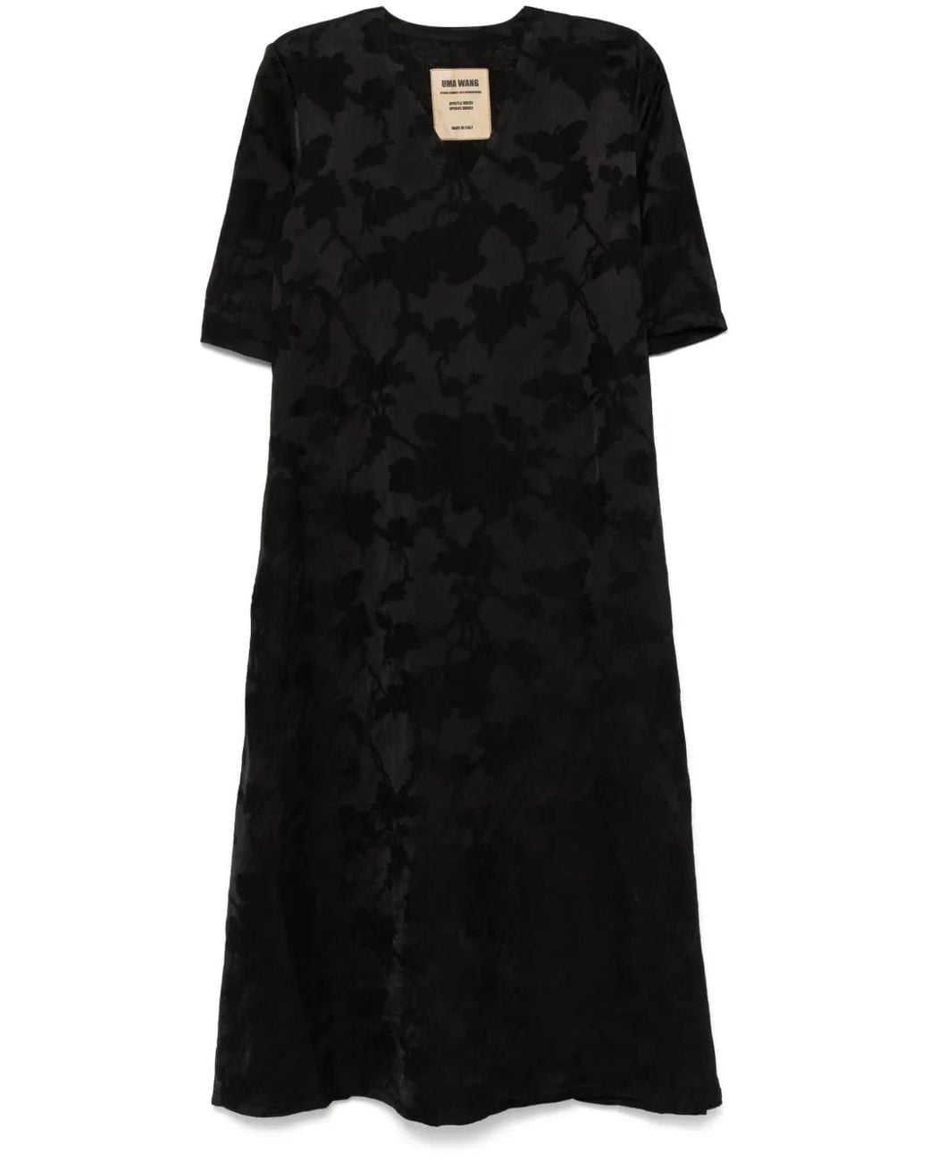 Uma Wang Black Anthea Wrap Midi Dress