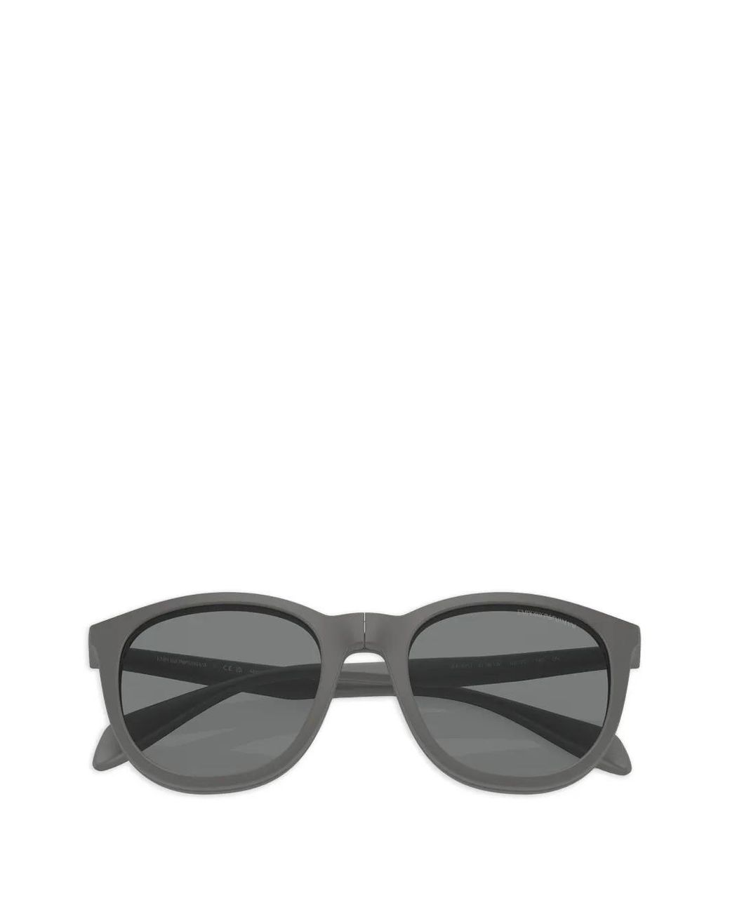 Emporio Armani Gray Clip-On Oval-Frame Sunglasses for men