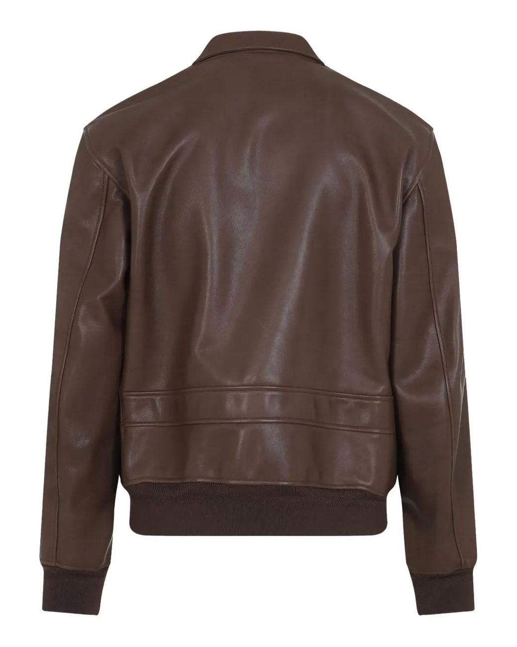 Ralph Lauren Brown Zip-Up Leather Jacket for men