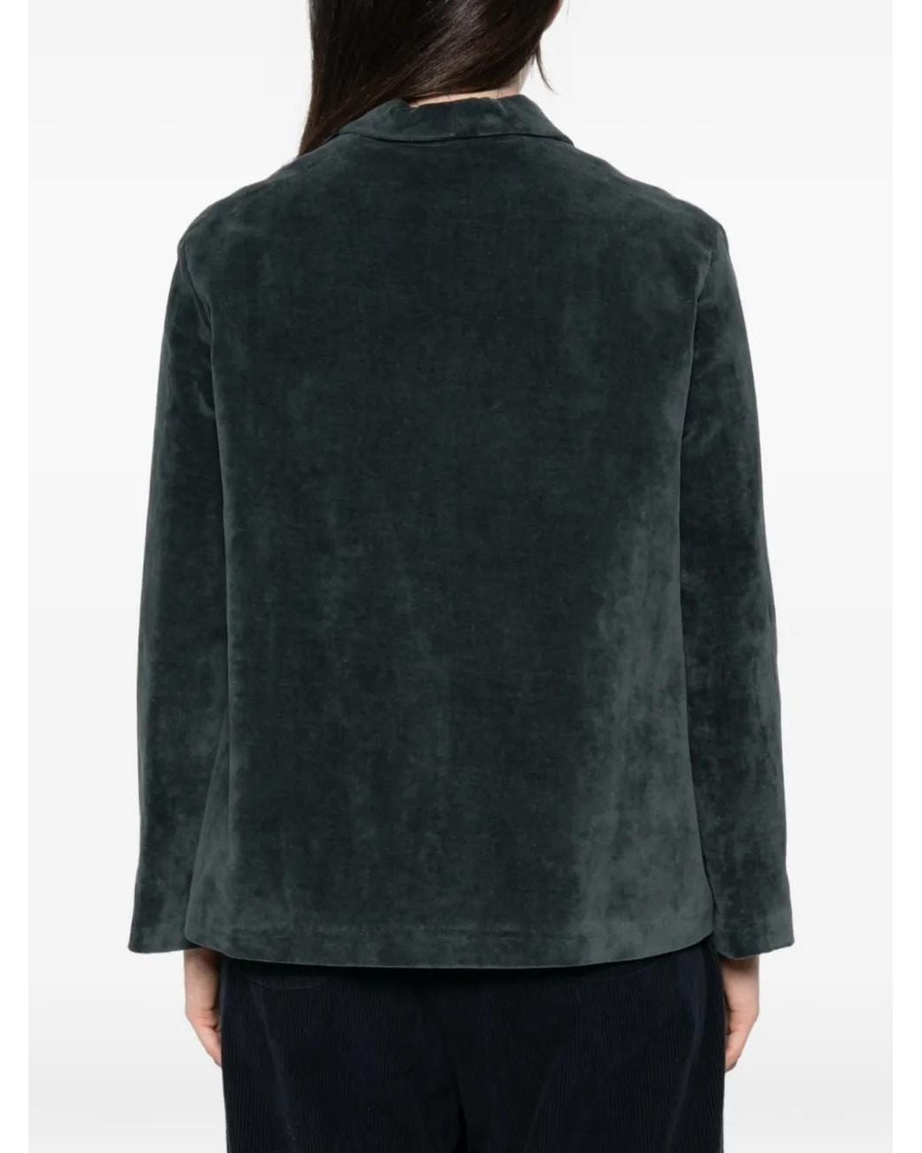 Apuntob Black Button-Up Notched-Lapel Blazer