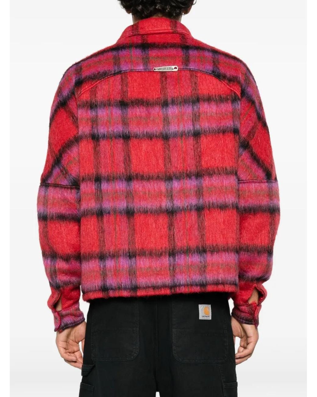 DIET STARTS MONDAY Red Manteau Oversize À Carreaux for men