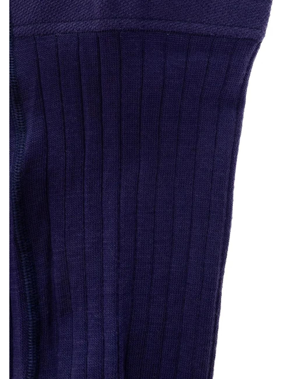 Jil Sander Blue Wool Blend Tights