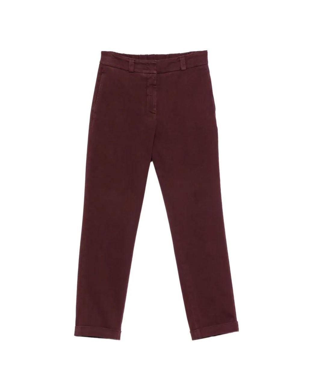 Peserico Purple Stretch-Cotton Straight Trousers