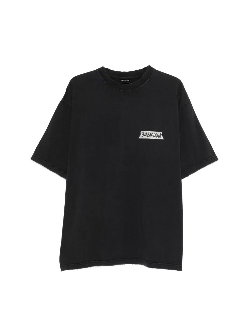Balenciaga Black Masking Tape Medium Fit T-Shirt for men