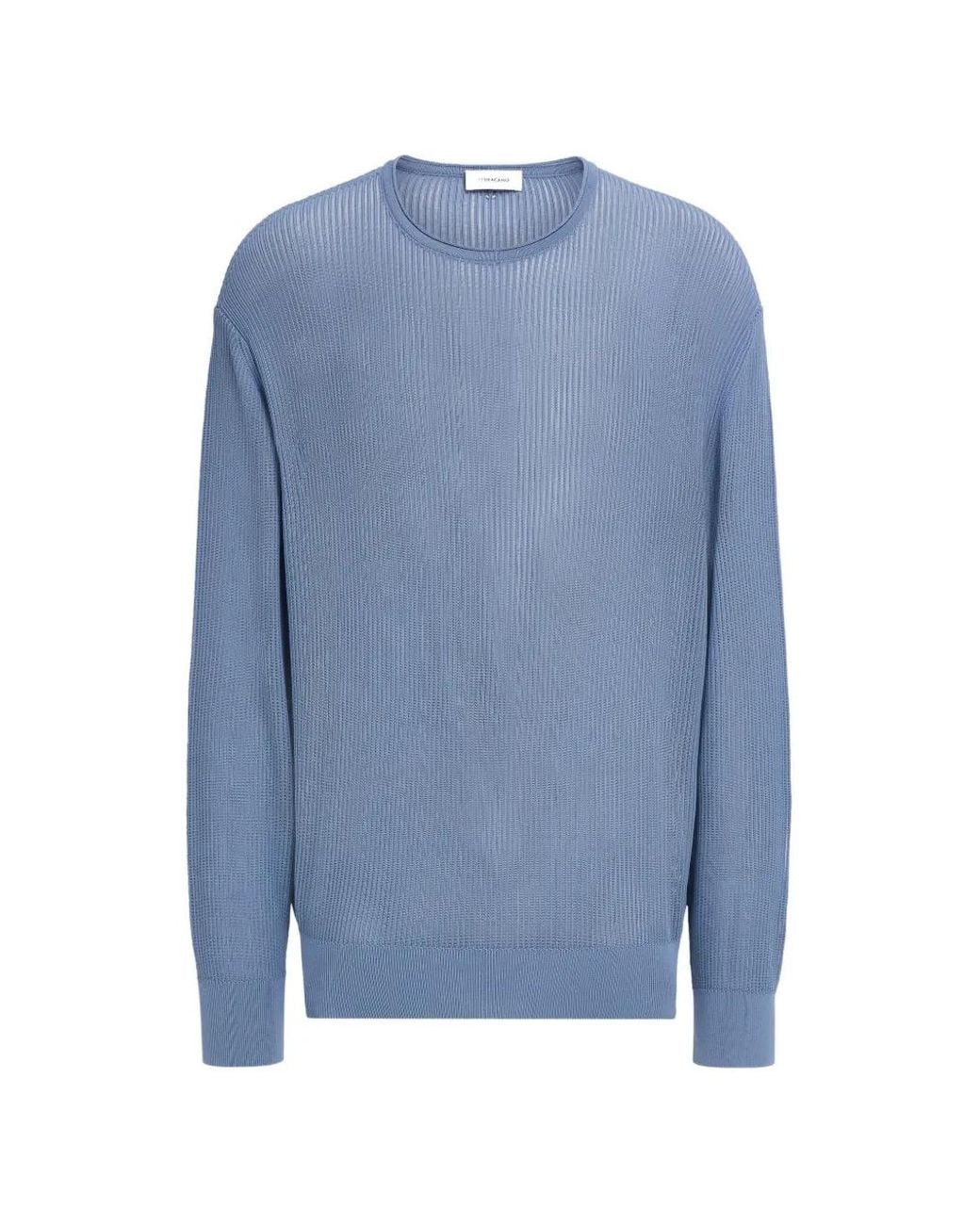 Ferragamo Blue Crew Neck Sweater for men