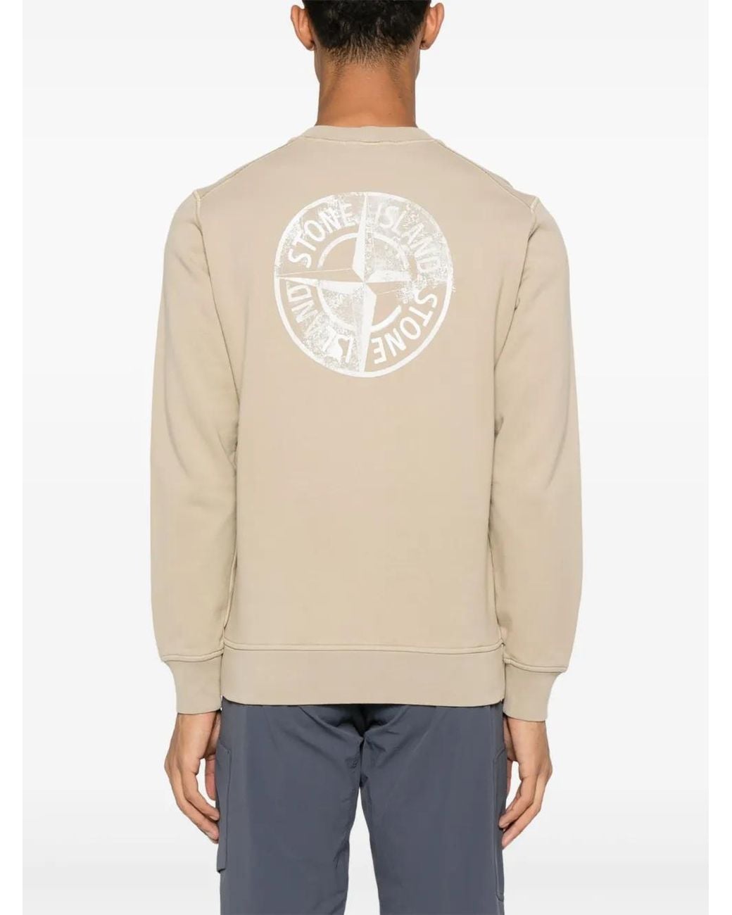 Stone Island Natural Logo Print Sweatshirt for men