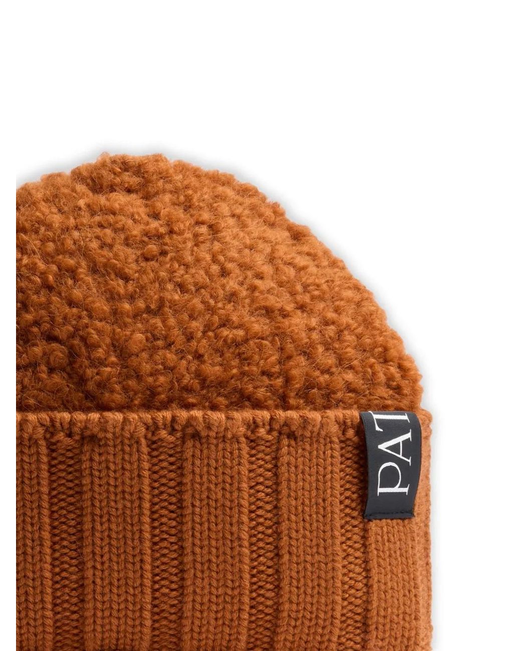 Patou Brown Bouclé Ribbed Beanie Hat