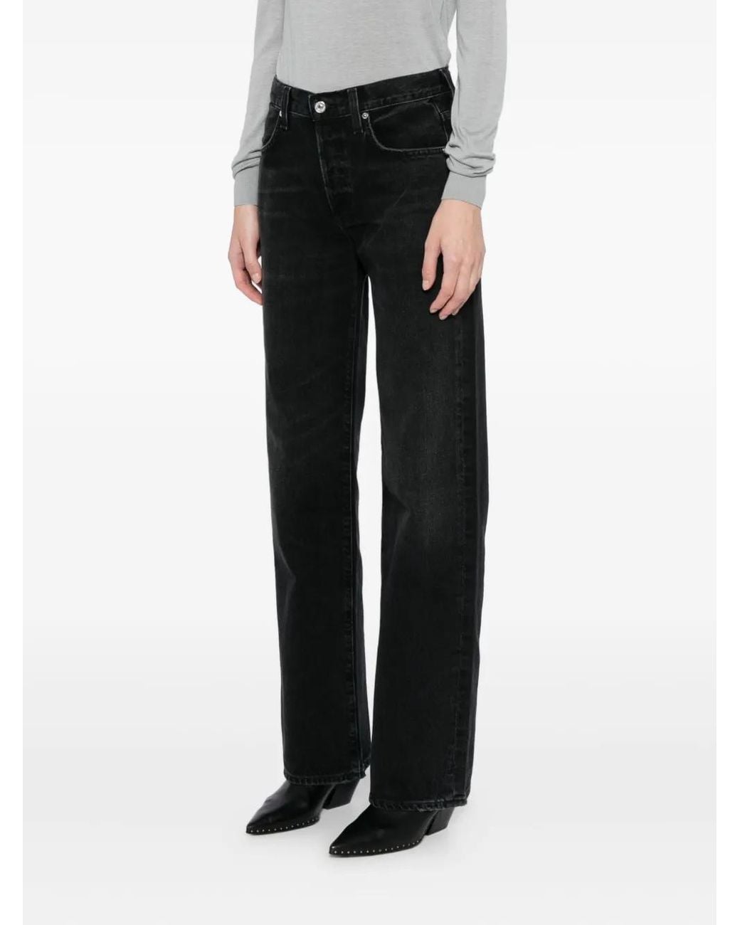 Citizens of Humanity Black Annina High-Raise Wide Leg Jeans
