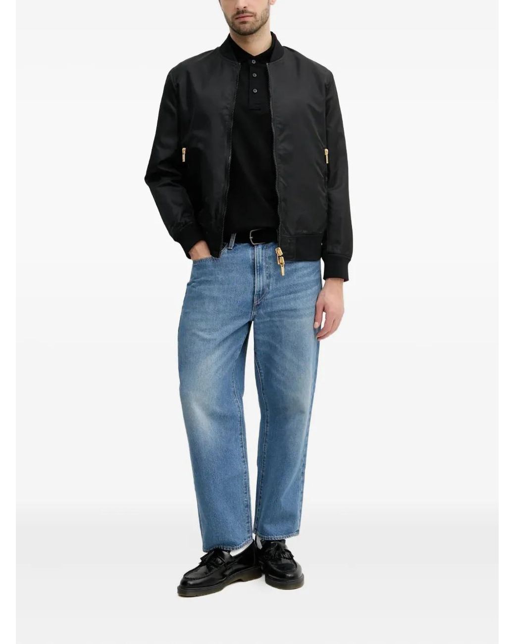ARMANI EXCHANGE Embroidered-Snake Reversible Bomber Jacket in