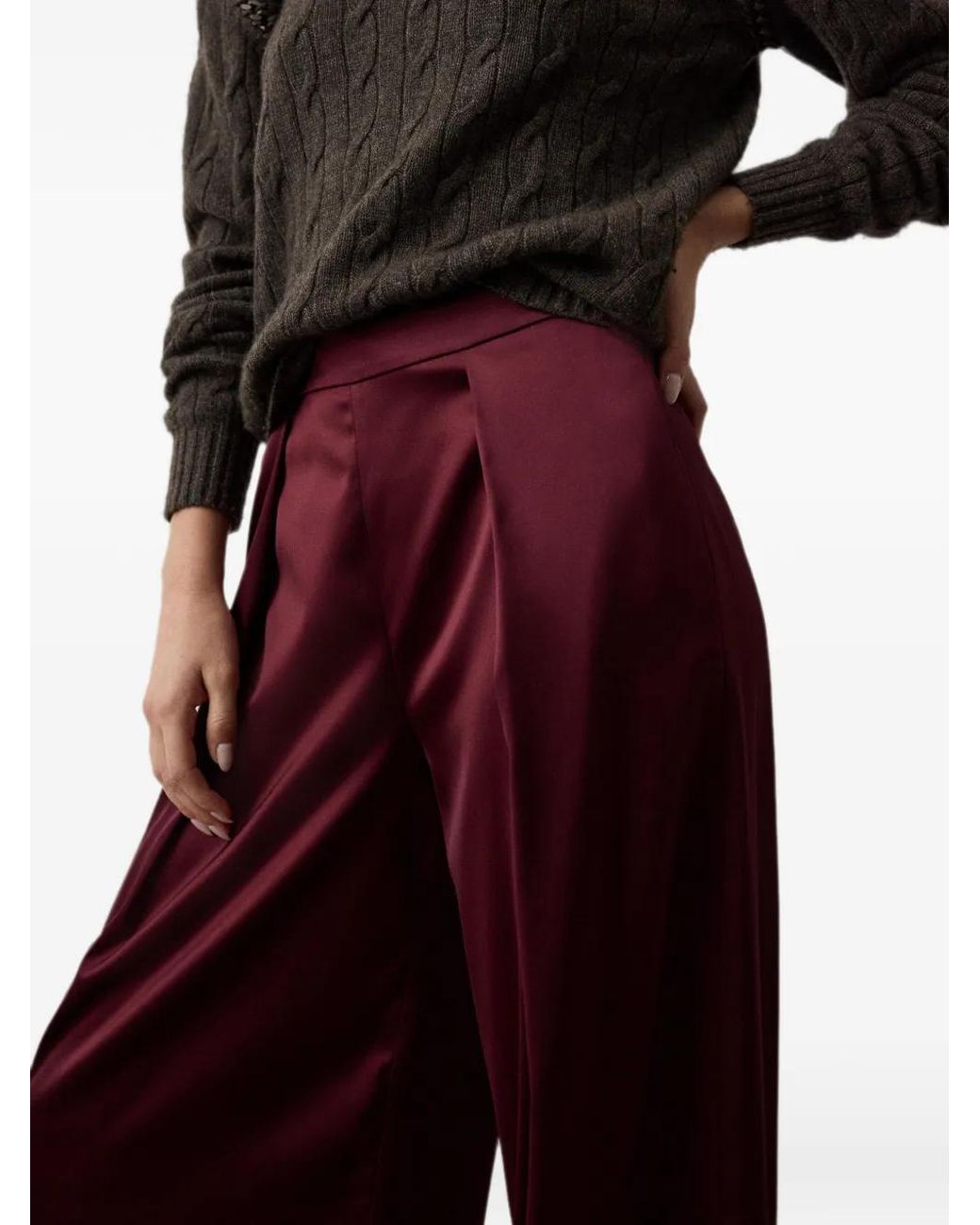 Ralph Lauren Purple Pleated Palazzo Trousers