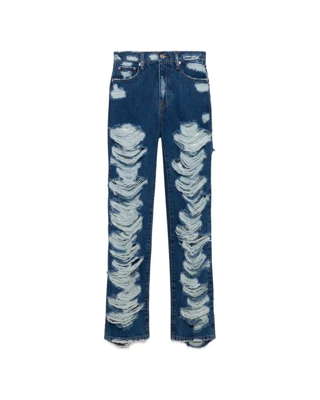 Jonathan Simkhai Blue Jean Erie À Effet Usé