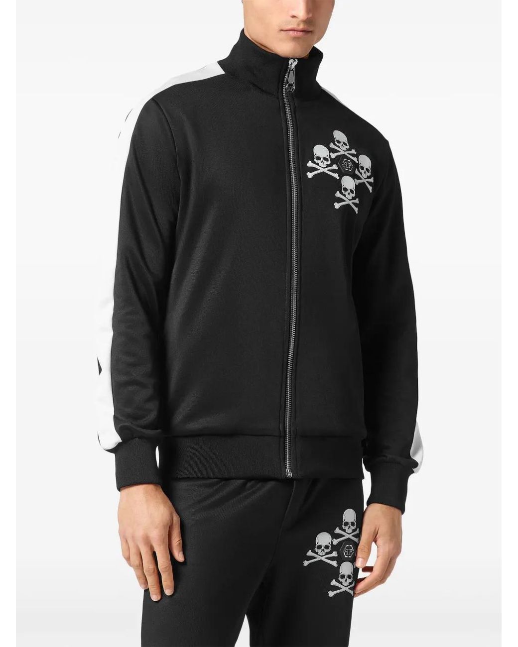 Philipp Plein Black Skull&Bones Track Jacket for men