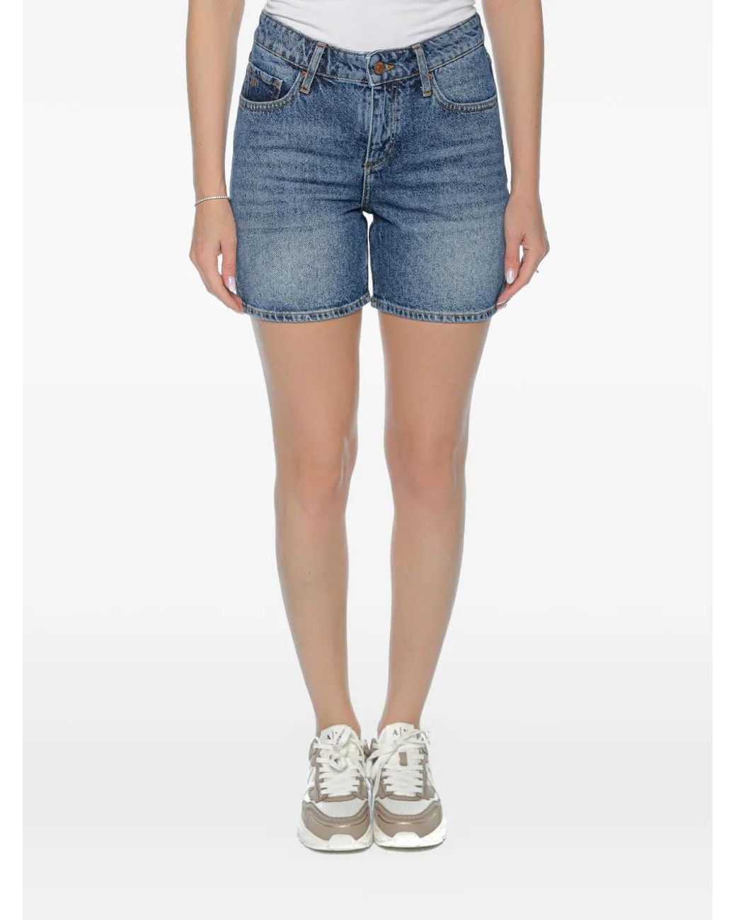 ARMANI EXCHANGE Blue Short En Jean À Coupe Cinq Poches