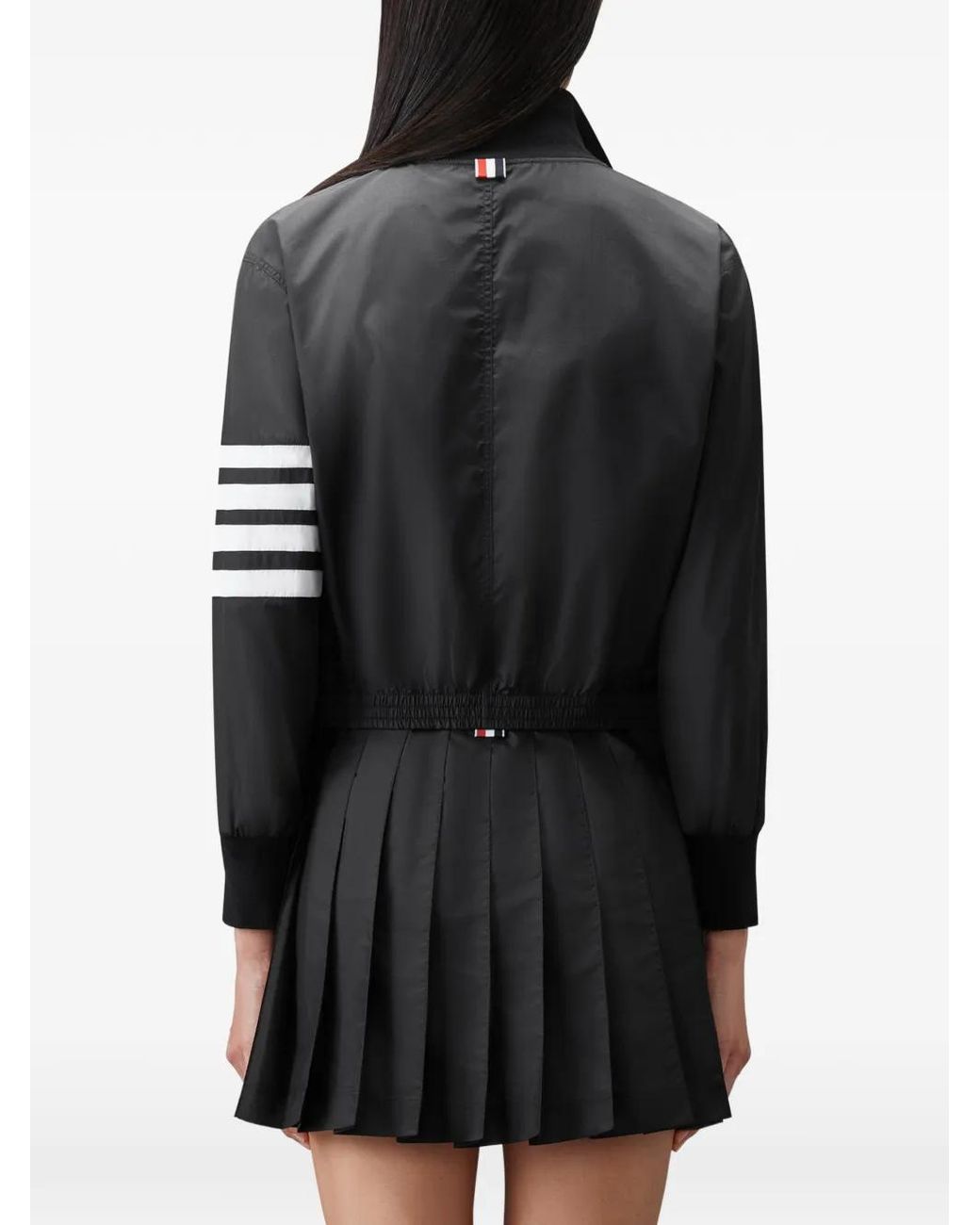 Thom Browne Black Veste Zippée En Tissu Anti-Déchirure À 4 Bandes Signature