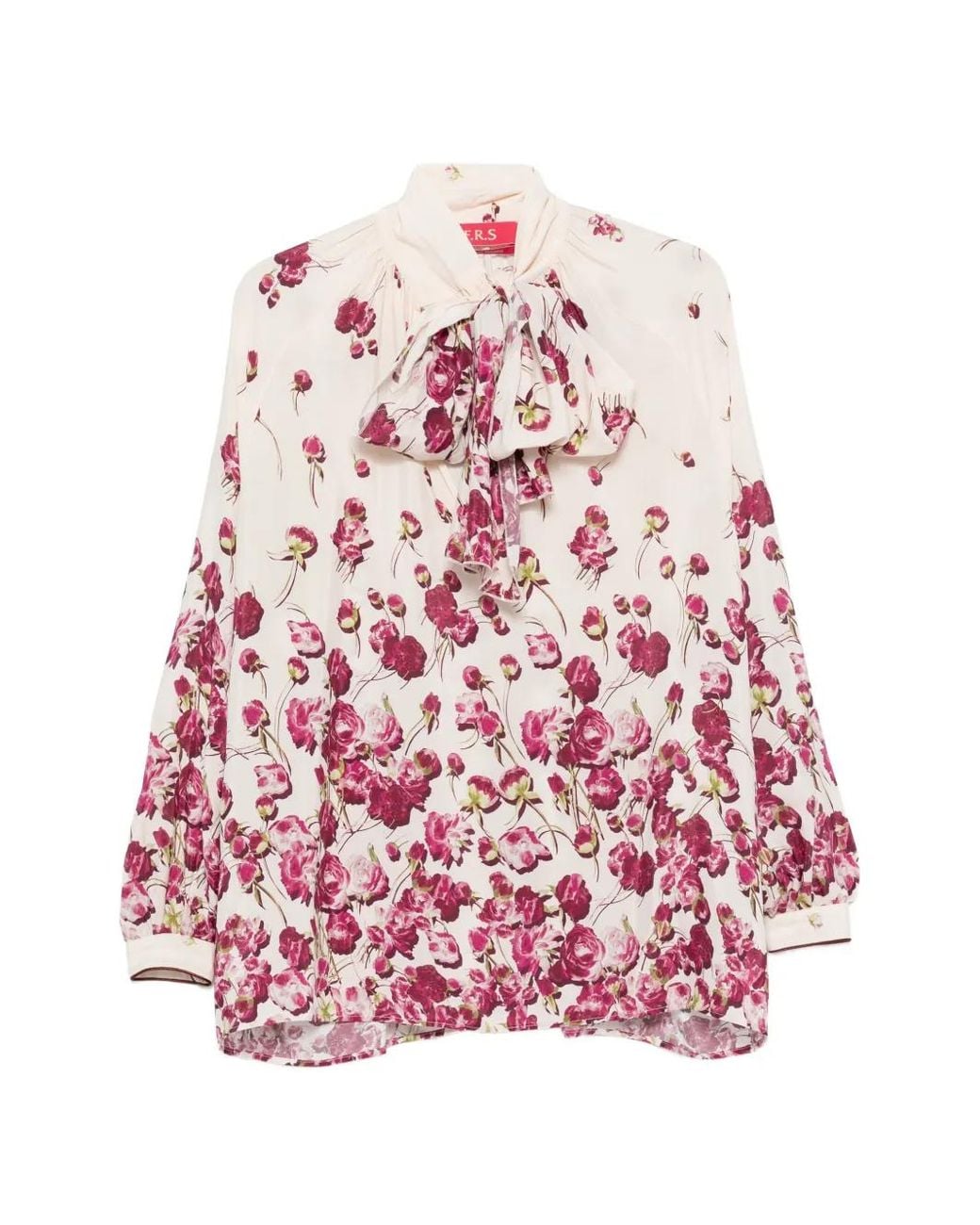 F.R.S For Restless Sleepers Red Floral-Print Blouse