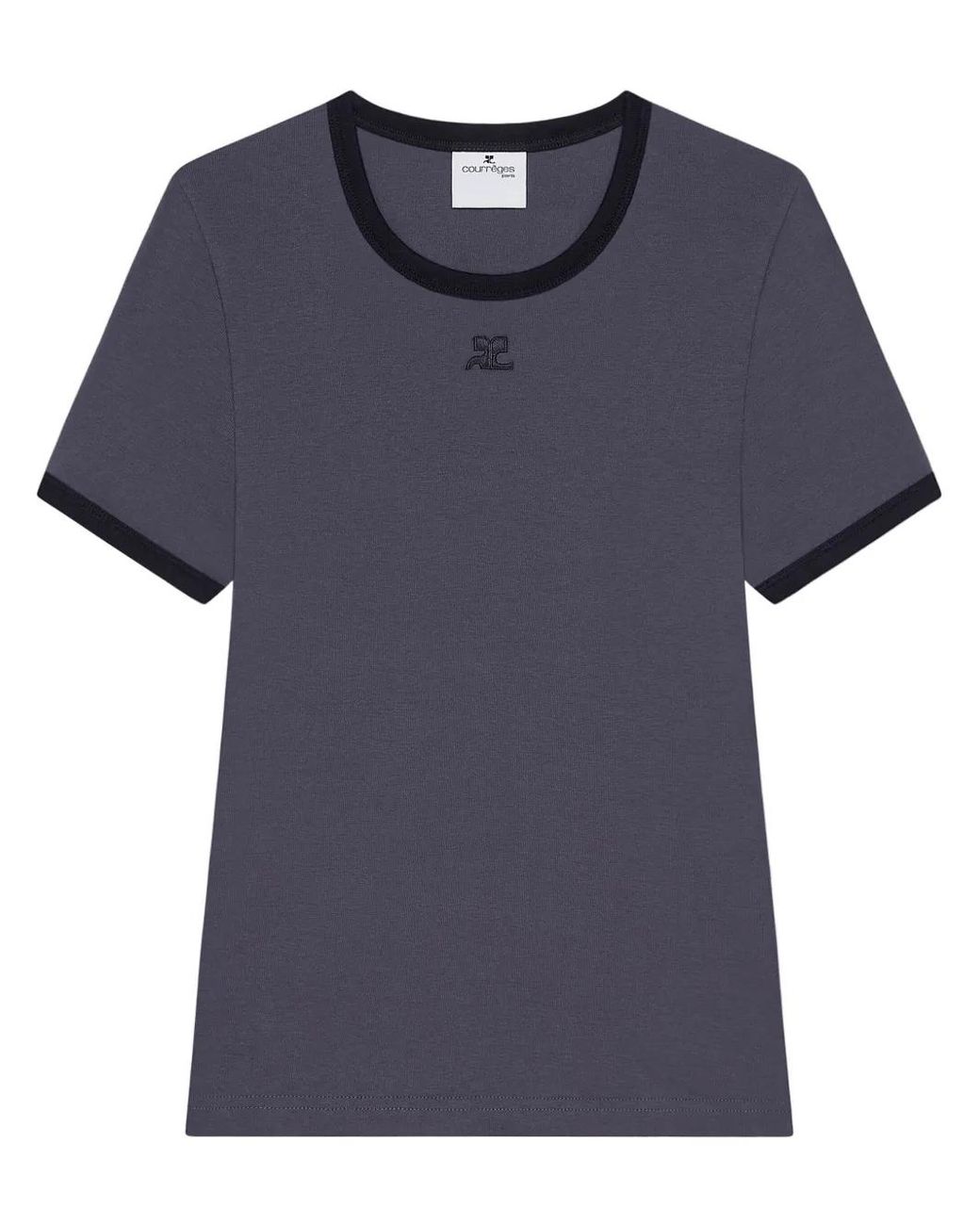 Courreges Blue Fitted Short-Sleeve Top