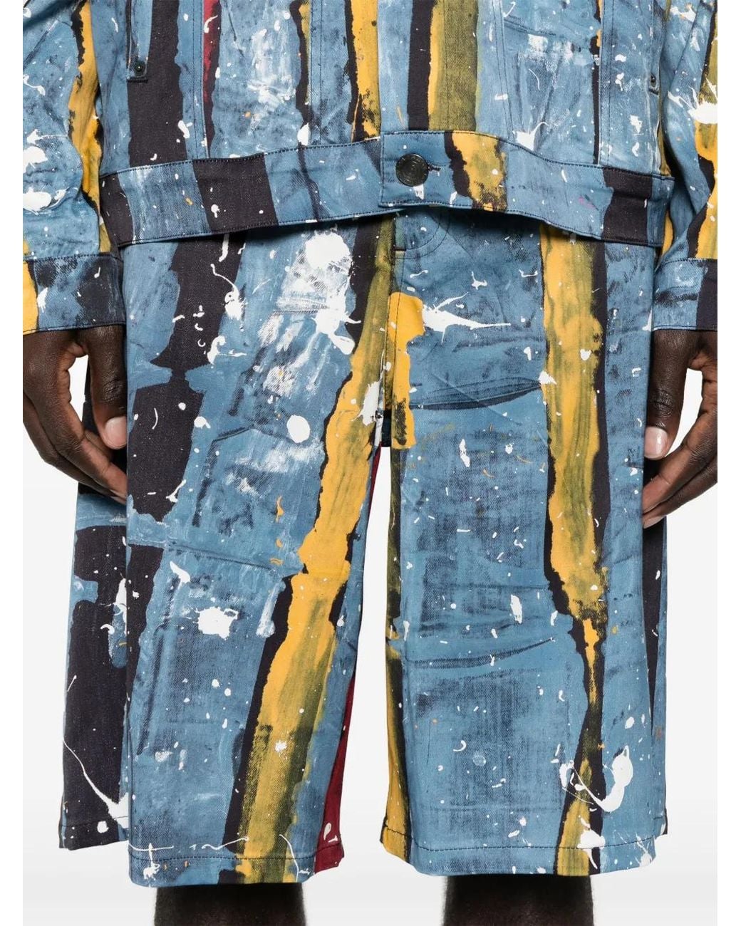 Charles Jeffrey Blue Striped Shorts for men