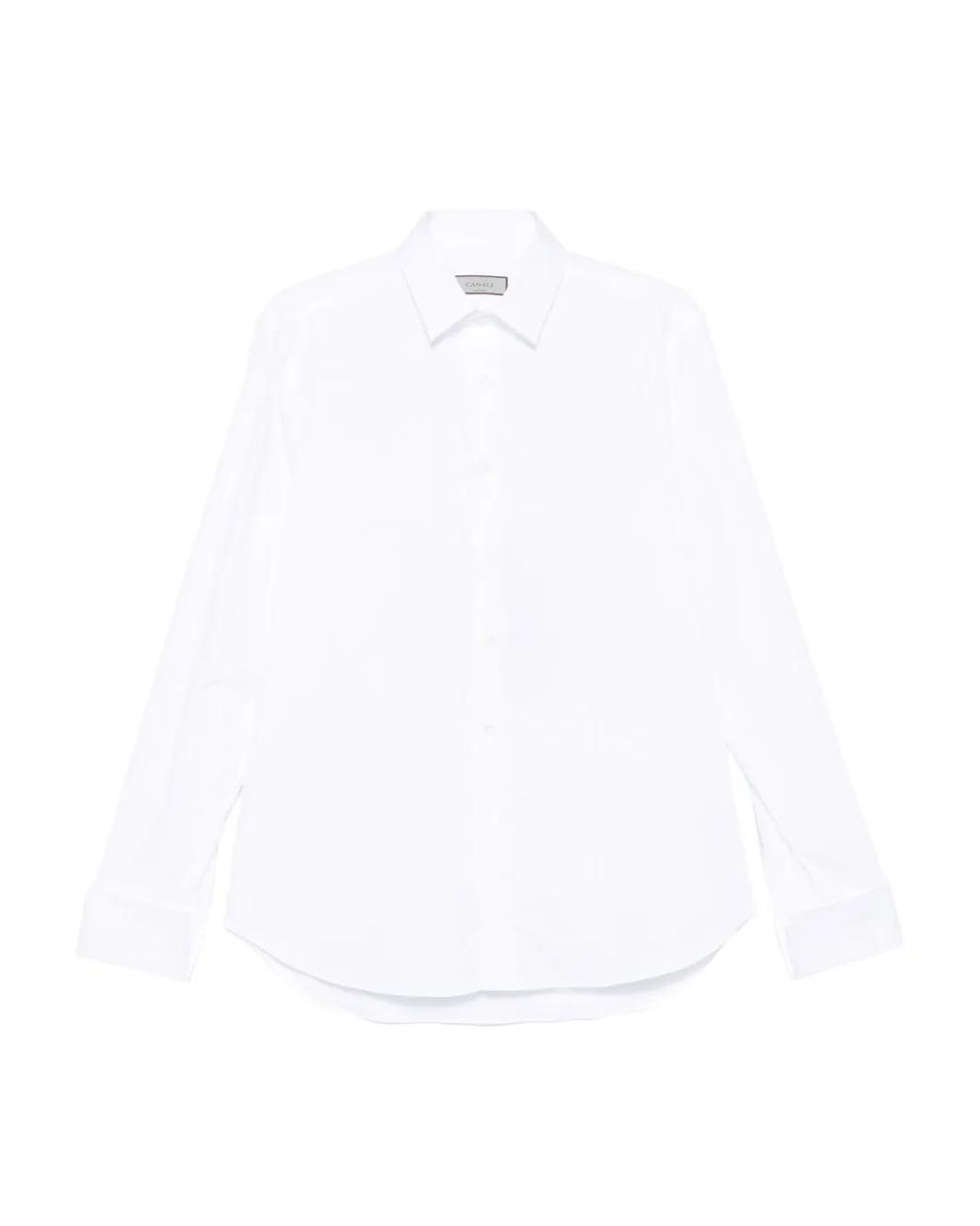 Canali White Double-Cuff Cotton Shirt for men