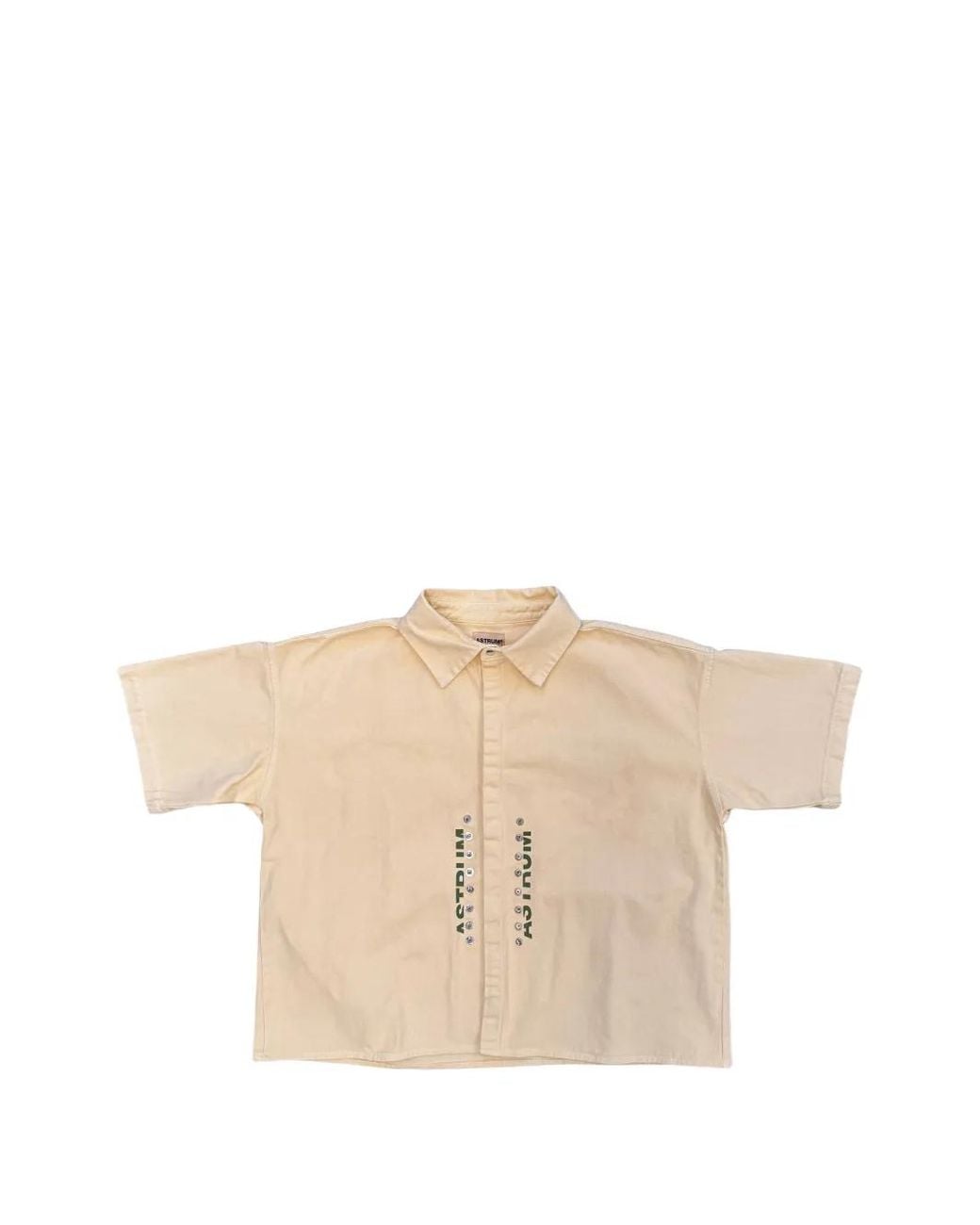 Astrum Natural Rivet-Embellished Logo-Print Shirt for men