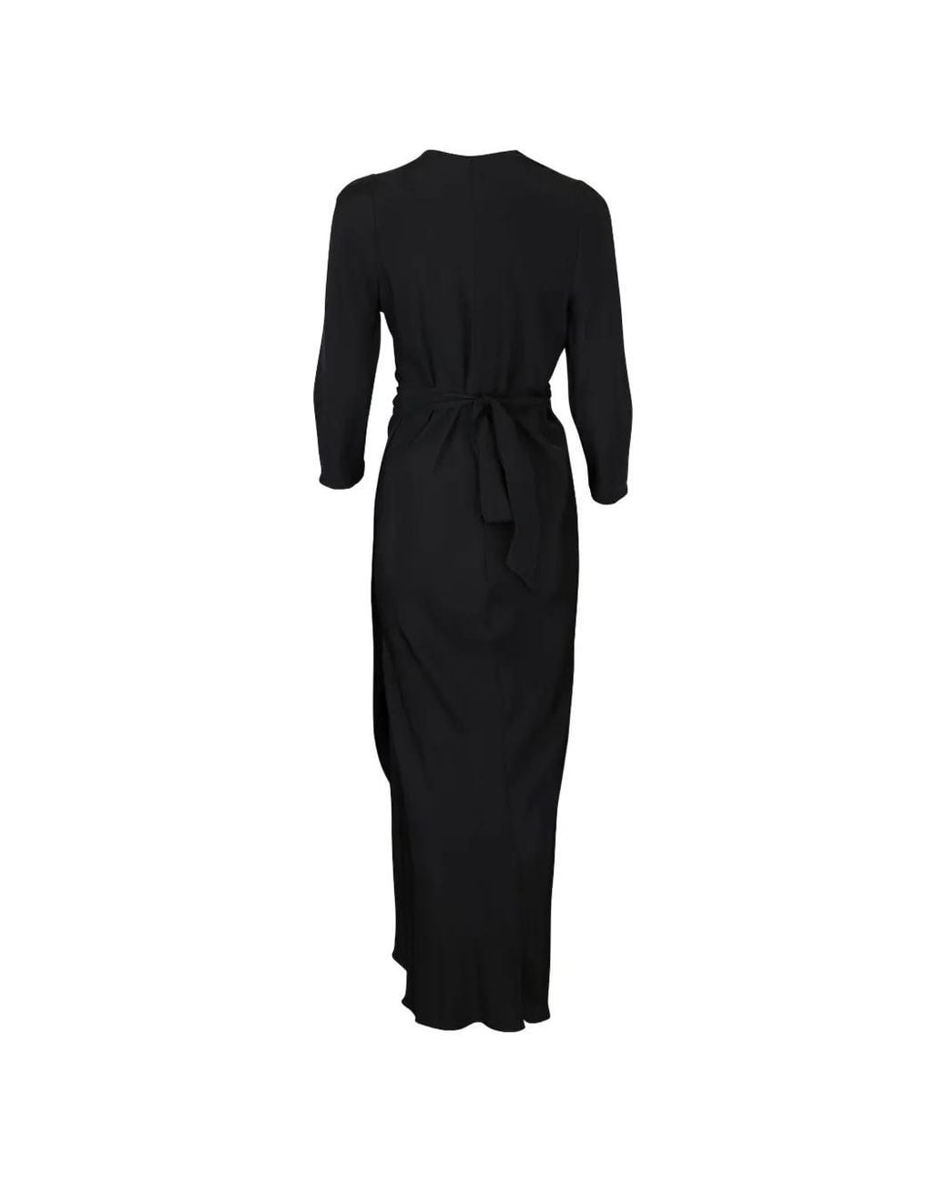 Peter Cohen Black Sleevesign Wrap Dress