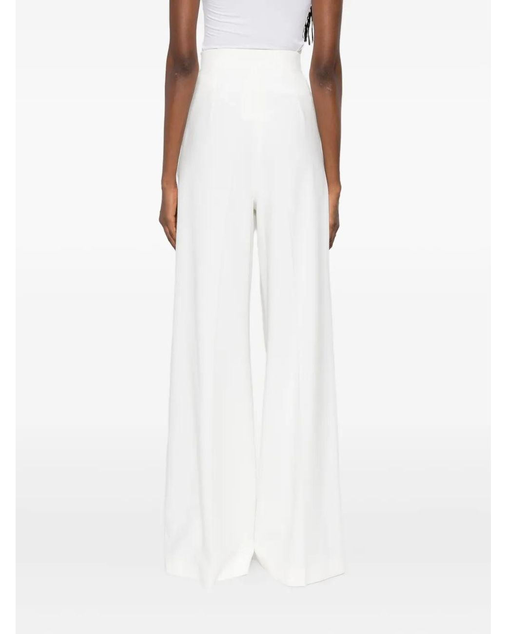 Nissa White Pleated Trousers