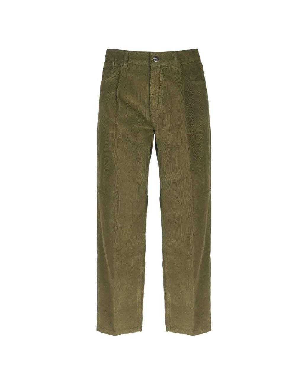BE ABLE Green Pleated Corduroy Straight-Leg Trousers for men