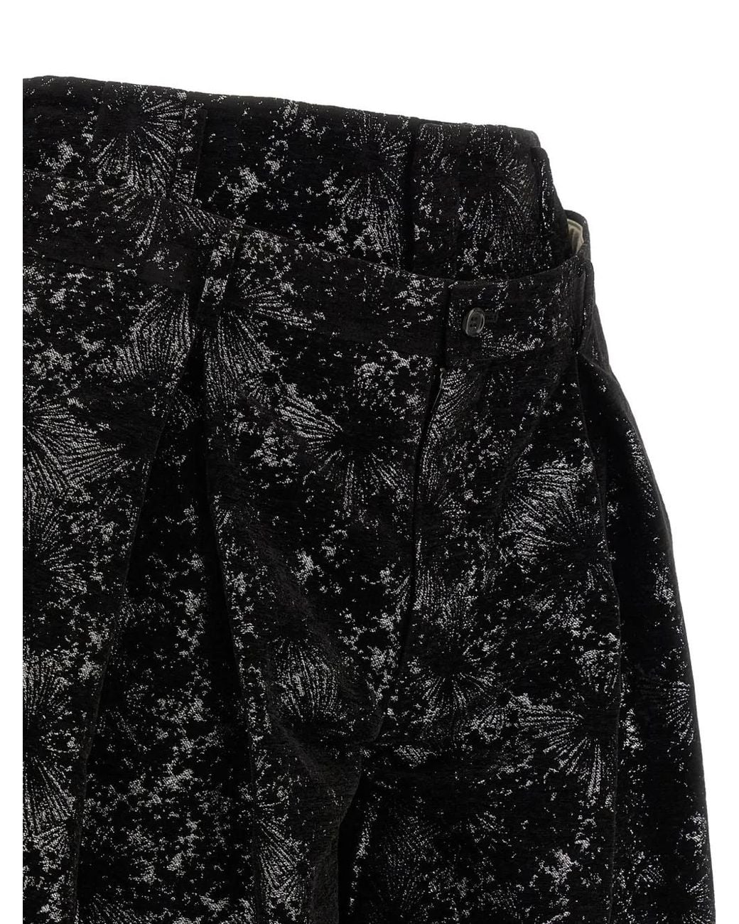 Comme des Garçons Black Double-Layer Abstract-Pattern Shorts for men