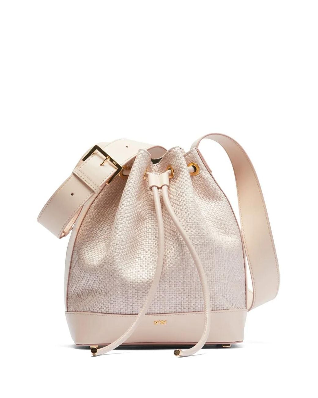 N°21 Natural Woven Raffia Bucket Bag
