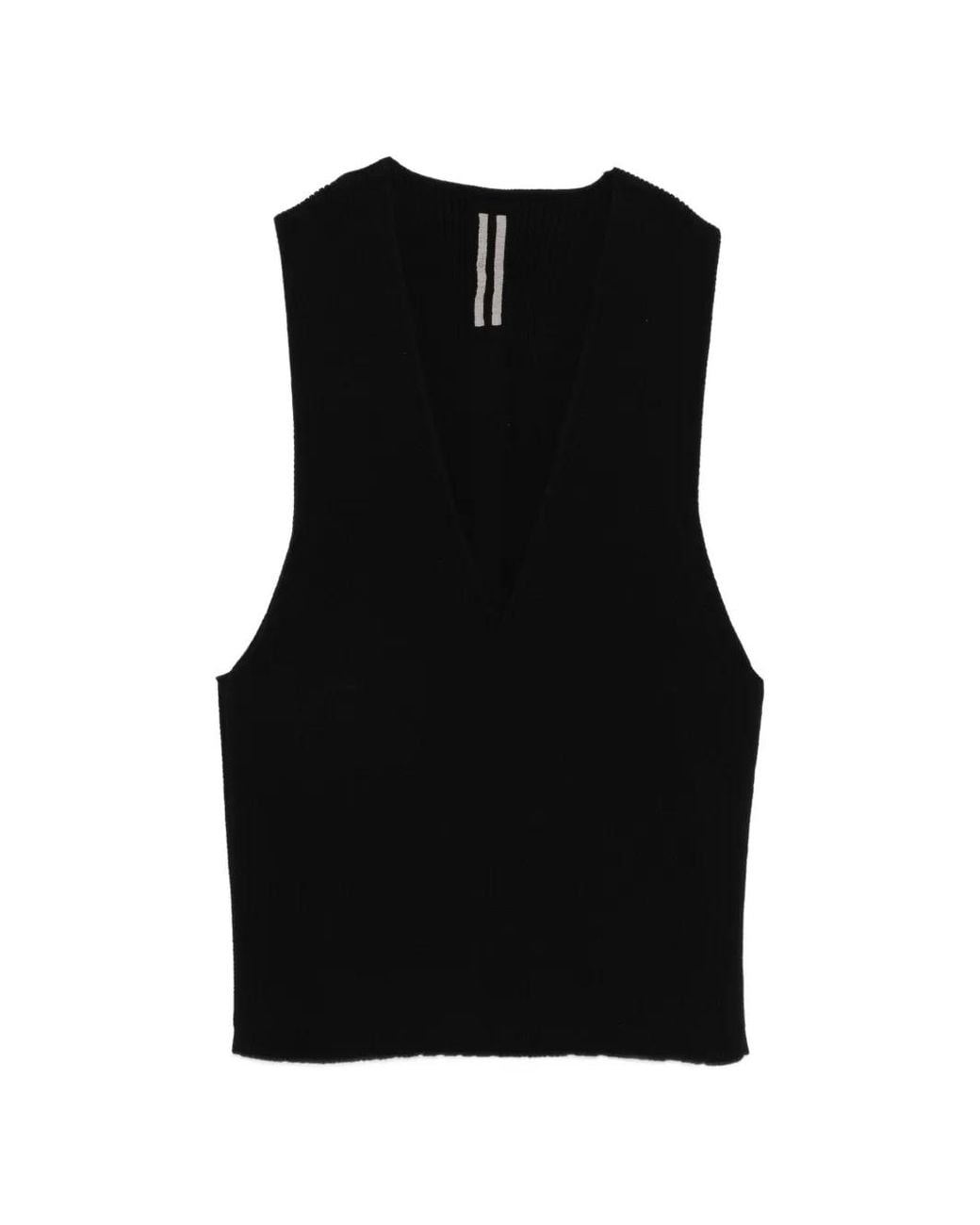 Rick Owens Black V-Neck Knitted Vest